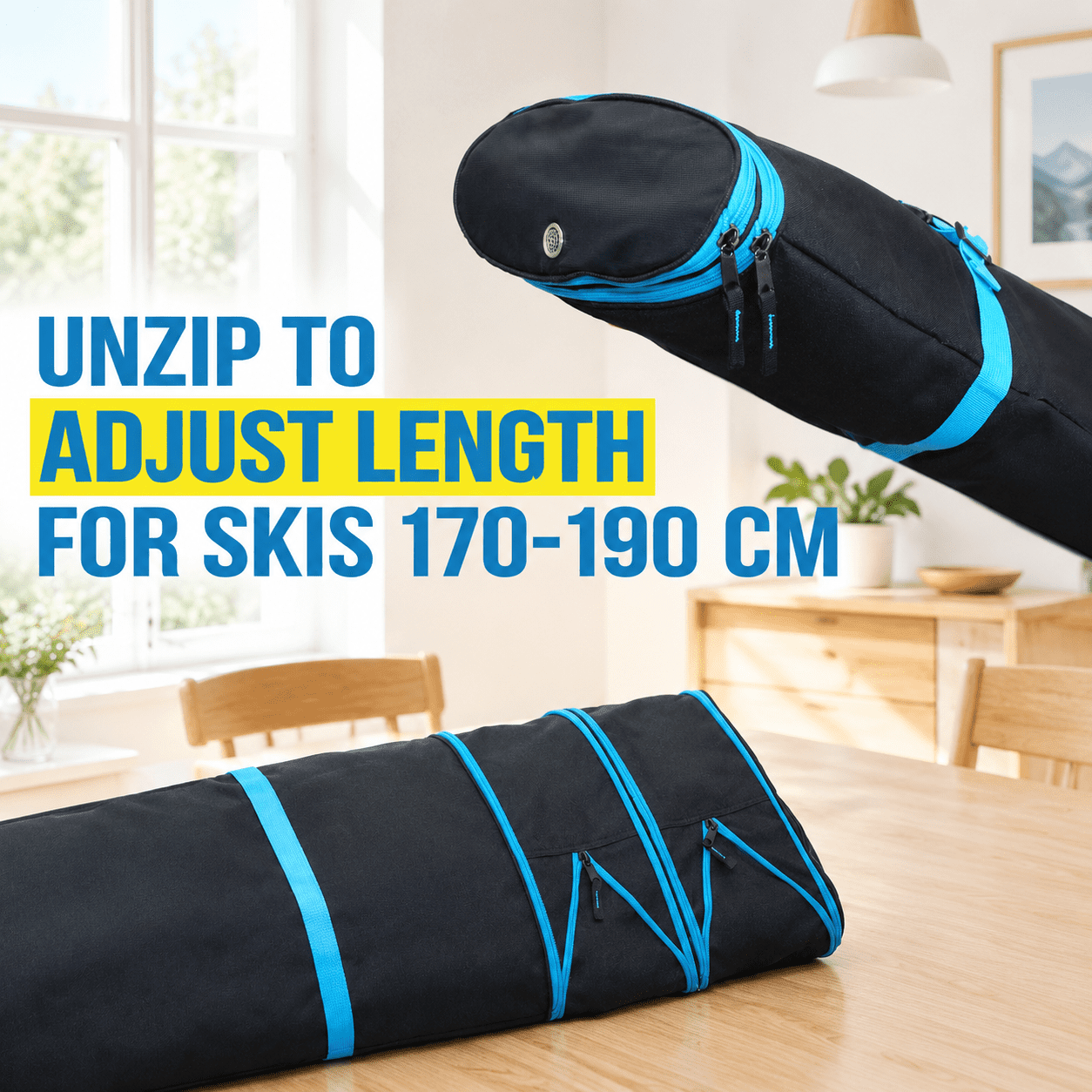 Dynamic Adjustable Length Ski Bag - Padded Adjusts From 170cm To 190cm ...