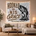thumbnail image 1 of Dynamic Bass Fish with Leaping Dramatically Churning, Inspirational Illustration for Quote Lovers, Wall Decor, Housewarming Gift, Tapestry Wall Hanging for Dorm and Living Room, 1 of 7