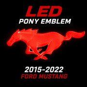 Dynamic Black Pony Tailgate LED Emblem for Mustang 2015-2022 - Black