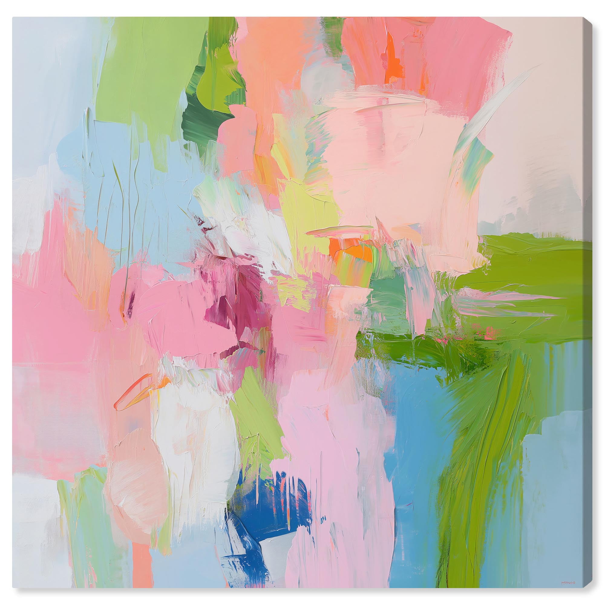Dynamic Brushwork Colorful Abstract Canvas Print, 20" x 20"