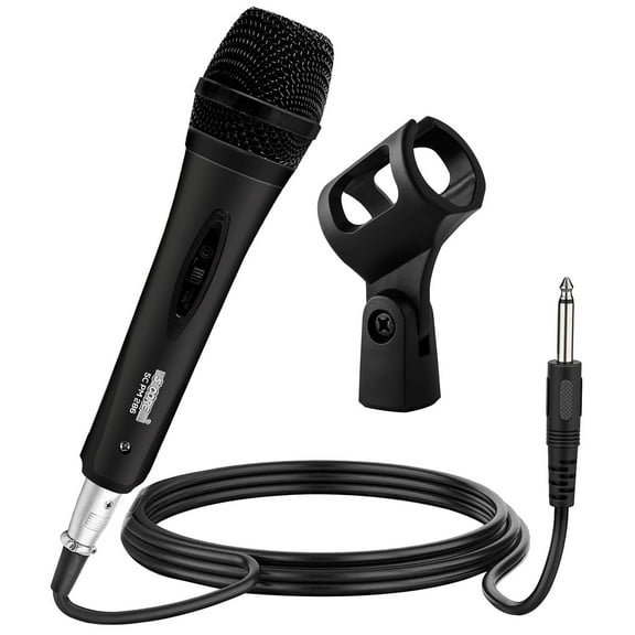 Dynamic Cardioid Handheld Mic with On/Off Switch & XLR Cable  Unidirectional Vocal Microphone for Karaoke, Live Singing, Public Speaking (ABS/Metal Build)