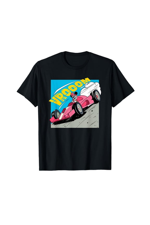 Dynamic Cartoon Car Racing Team VROOOM T-Shirt for Fun and Adventure