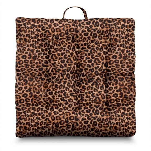 Dynamic Cheetah Print Cushion&nbsp;– 22x22 Inch Square Meditation Pillow, Dutch Velvet, Energetic Leopard Pattern (Animal-Inspired Texture for Yoga & Relaxation)