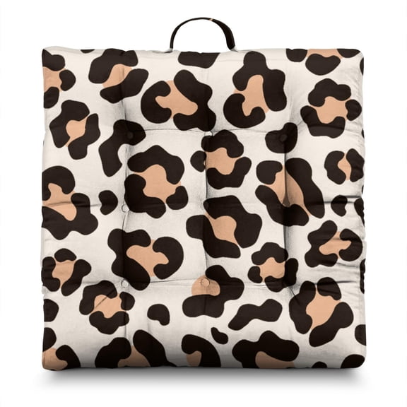 Dynamic Cheetah Print Cushion – 22x22 Inch Square Meditation Pillow, Dutch Velvet, Energetic Leopard Pattern (Animal-Inspired Texture for Yoga & Relaxation)