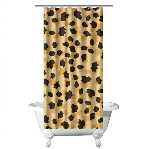 Dynamic Cheetah Print Shower Curtain Abstract Leopard Spots Animal Pattern Modern Cute Cartoon Design Fashion Aesthetic Bathroom Decor Waterproof with Hooks