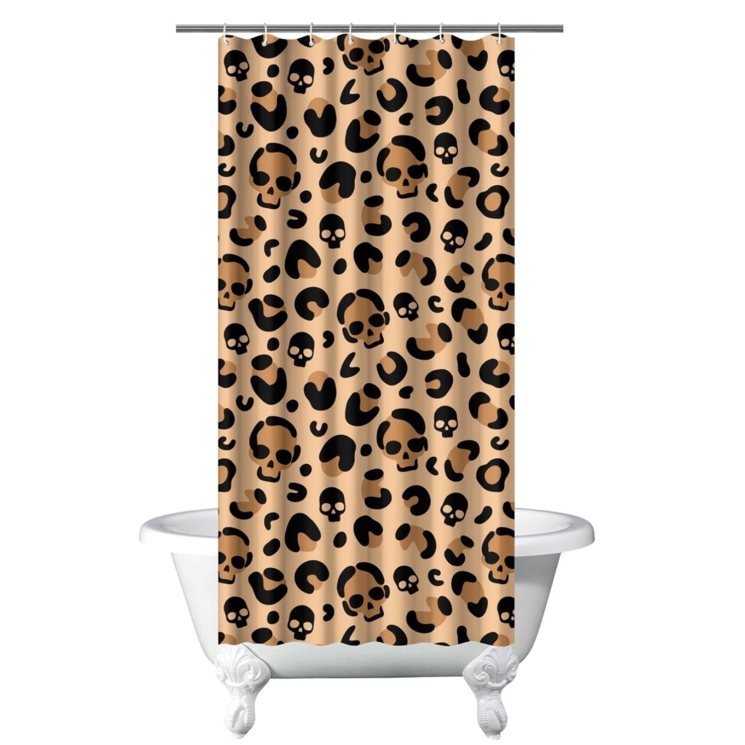 Dynamic Cheetah Print Shower Curtain Abstract Leopard Spots Animal