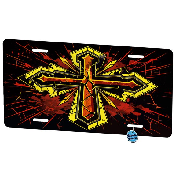 Dynamic Christian Cross Jesus Metal Novelty License Plate