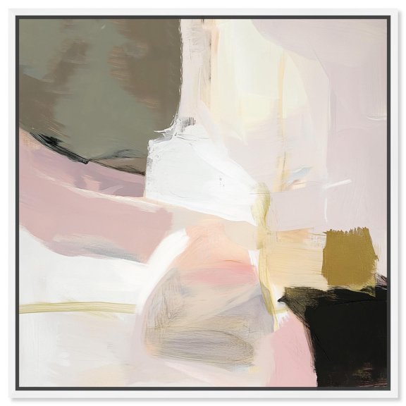 Dynamic Color II Canvas Neutral Abstract Art by Art Remedy, White Frame, 20 x 20