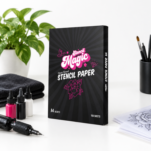 Dynamic Color Stencil Magic Transfer Paper, 100 Sheets, Standard 8.5x11 Size for Thermal Printers