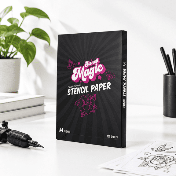 Dynamic Color Stencil Transfer Paper, 100 Sheets, Standard 8.5x11 Size for Professional Use