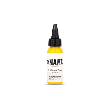 Dynamic Color Tattoo Ink - Permanent Tattooing Inks One Ounce Bottle - Canary Yellow 1oz
