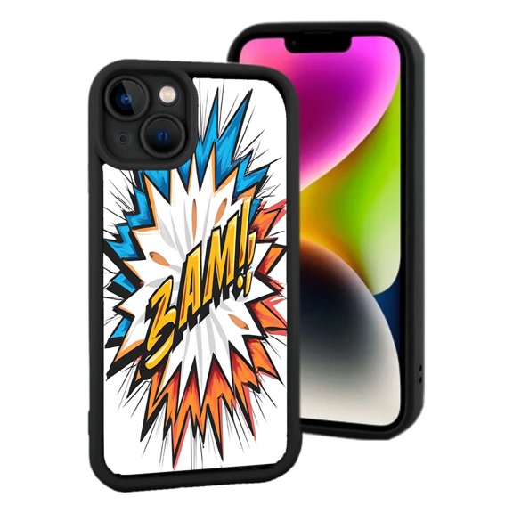 Dynamic Comic - Style Explosion iPhone 15 Case - Lightweight Yellowing Resistant Bold ' BAM ' Design with Vibrant Colors