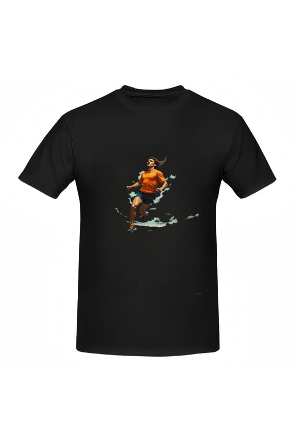 Dynamic Cotton Short Sleeve T-Shirt for Women - Vibrant Orange with Motion-Inspired Design Perfect for Active Lifestyle