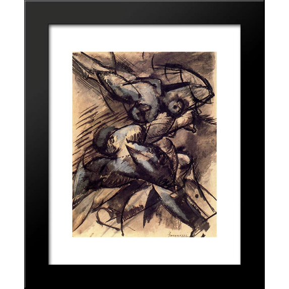 Dynamic Decomposition 20x24 Framed Art Print by Umberto Boccioni