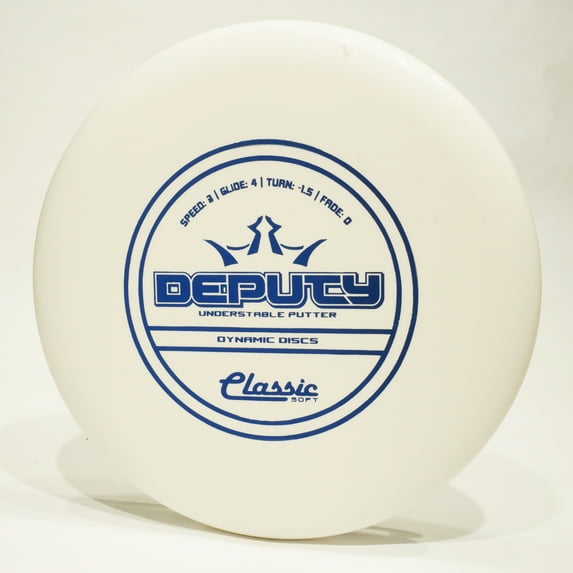 Dynamic Discs Classic Soft Blend Deputy Disc Golf Putter & Approach Disc, Pick Color/Weight [Stamp & Exact Color May Vary] White 173-174 grams