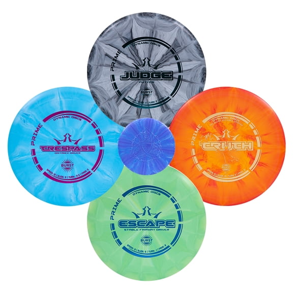 Dynamic Discs Four Disc Prime Burst Disc Golf Starter Set (Colors will vary)