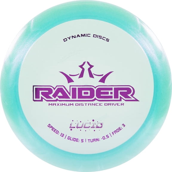 Dynamic Discs Glimmer Lucid Ice Raider Distance Driver Golf Disc [Colors Will Vary] - 173-176g