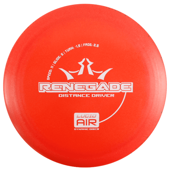 Dynamic Discs Lucid AIR Renegade 150-159g Distance Driver Golf Disc [Colors may vary] - 150-159g