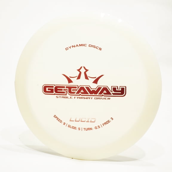 Dynamic Discs Lucid Getaway Disc Golf Distance Driver, Pick Color/Weight [Stamp & Exact Color May Vary] White 175-176 grams