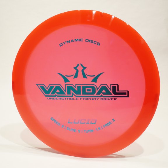 Dynamic Discs Lucid Vandal Disc Golf Fairway Driver, Pick Color/Weight [Stamp & Exact Color May Vary] Red 173-174 grams