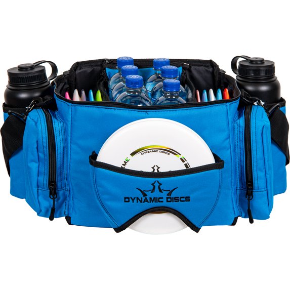 Dynamic Discs Soldier Cooler Disc Golf Bag | 10 Disc Capacity Featuring a Removable Insulated Cooler Capable of Holding 6 16oz Cans | Adjustable Padded Shoulder Strap Included (Cobalt Blue)