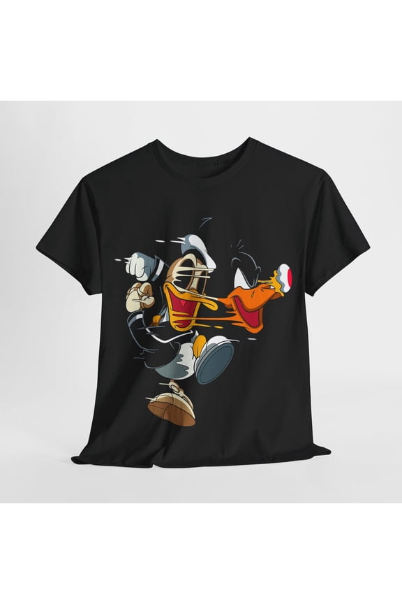 Dynamic Donald Duck Men's T-Shirt Bold Graphic Design Action Pose, Cartoon Style