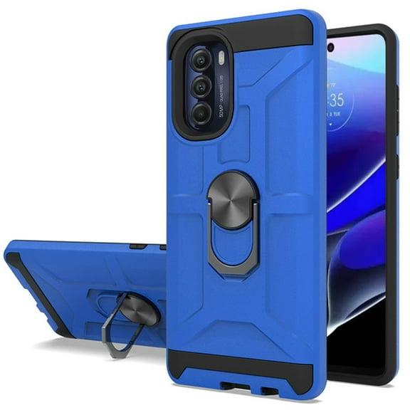 Dynamic Dual Layer Hybrid Case with Ring Holder for Motorola Moto G Stylus 5G 2022 - Blue