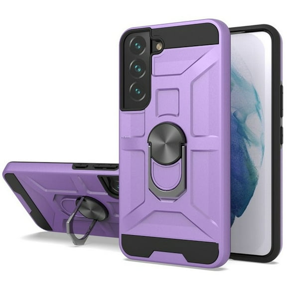 Dynamic Dual Layer Hybrid Case with Ring Holder for Samsung Galaxy S21 5G - Purple