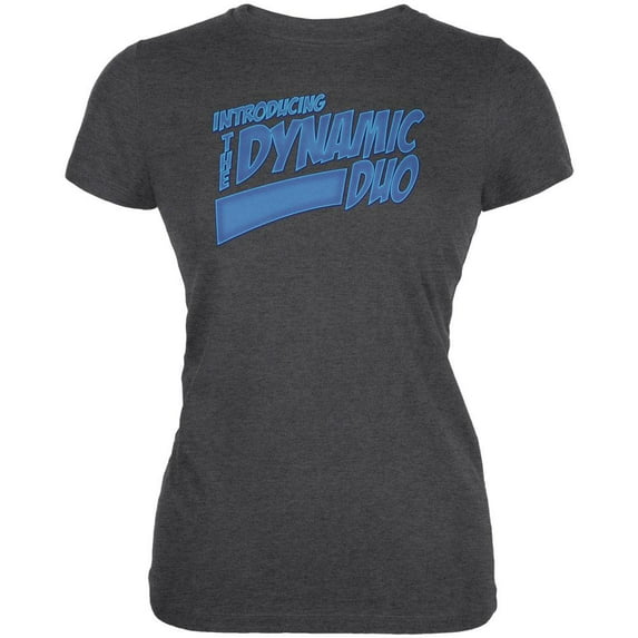 Dynamic Duo Funny Comic Book Dark Heather Juniors Soft T-Shirt - X-Large