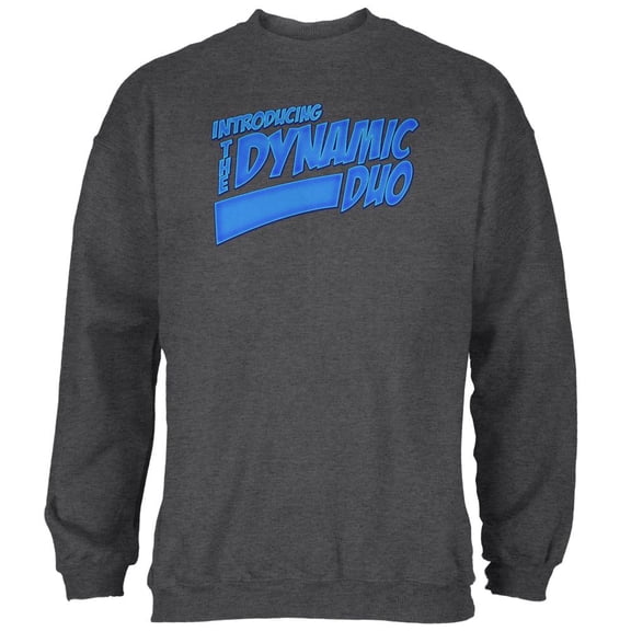 Dynamic Duo Funny Comic Book Mens Sweatshirt Deep Heather MD