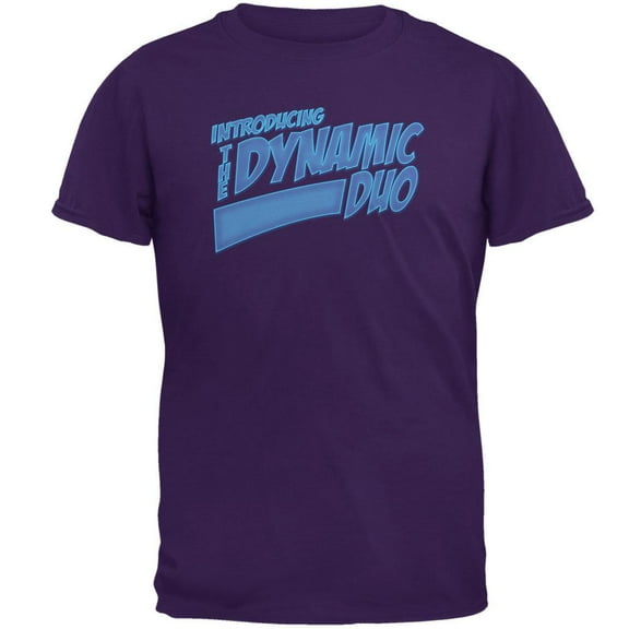 Dynamic Duo Funny Comic Book Purple Adult T-Shirt - Small