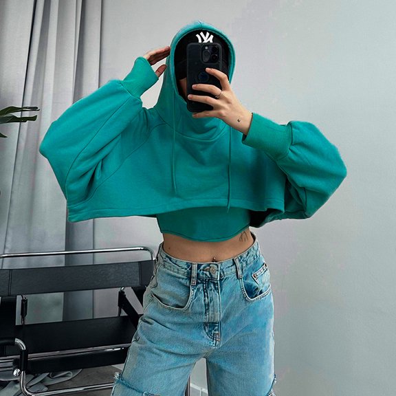 Dynamic Duo Layered Hoodie Set (L, Green)