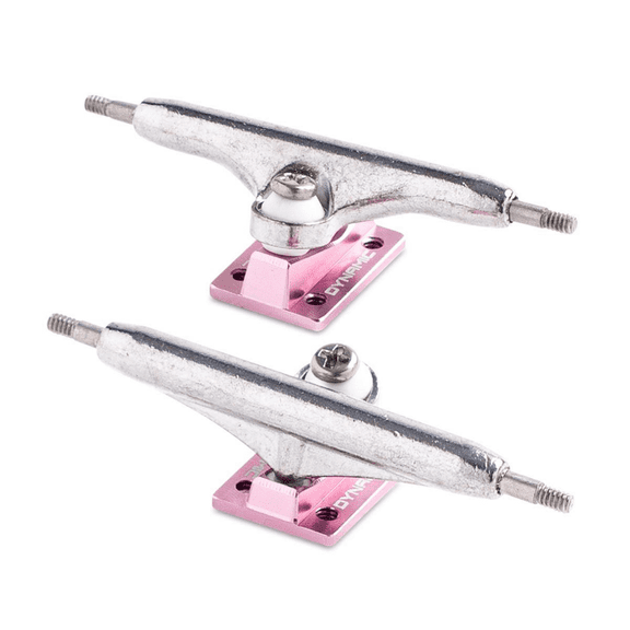 Dynamic Fingerboard Dual Bearing Trucks - 36mm Professional Fingerboard Trucks with Hardware and Tool - Chrome and Pink