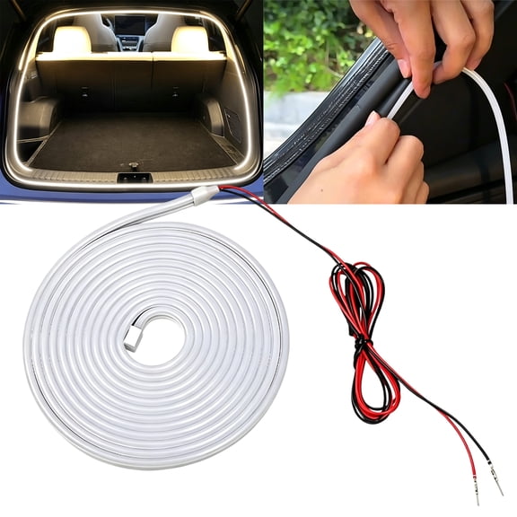 Dynamic Flowing Car Trunk Light Strip, 15.42 Ft LED Car Ambient Lighting, Self-Adhesive Trimmable Flexible Waterproof LED Strip, Universal for Most Cars