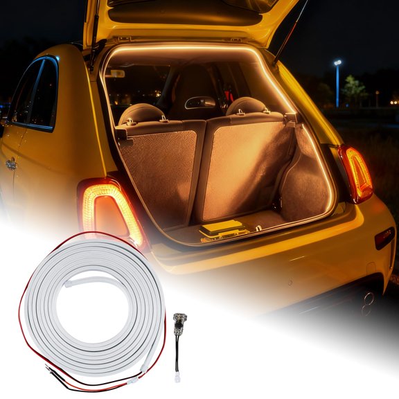 Dynamic Flowing Car Trunk Light Strip,Flexible Cuttable Neon Strip Lighting Tailgate Lamp Waterproof Automotive License Plate Ambient Light Universal 12V for Cargo SUVS Van