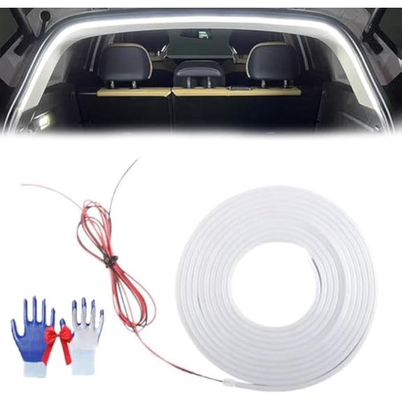 Dynamic Flowing Car Trunk Light Strip, Waterproof Flexible Led Strip for Car, Universal Fit, No Tools, No Damage (White,6.6ft)