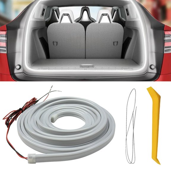 Dynamic Flowing Car Trunk Light Stripp, 157.48" Universal Flexible Auto Interior LED Lamp Strip Decoration, Warm Colors Waterproof Vehicle Trunk Ambient Lighting Accessories for Car SUV