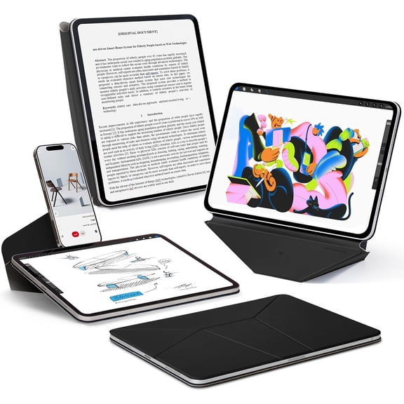 Dynamic Folio Case for iPad Pro 11- inch (M5 2025 / M4 2024), Slim Magnetic Stand with 20+ Viewing Angles, Auto Wake/Sleep, Ultra Thin, Jet Black