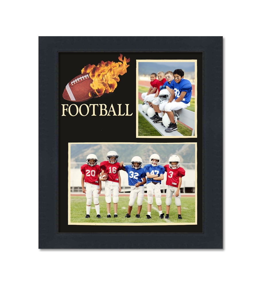 Football For Frame Insert Dynamic Football Theme Black Wood Frame and Football Decoration Graphic ...