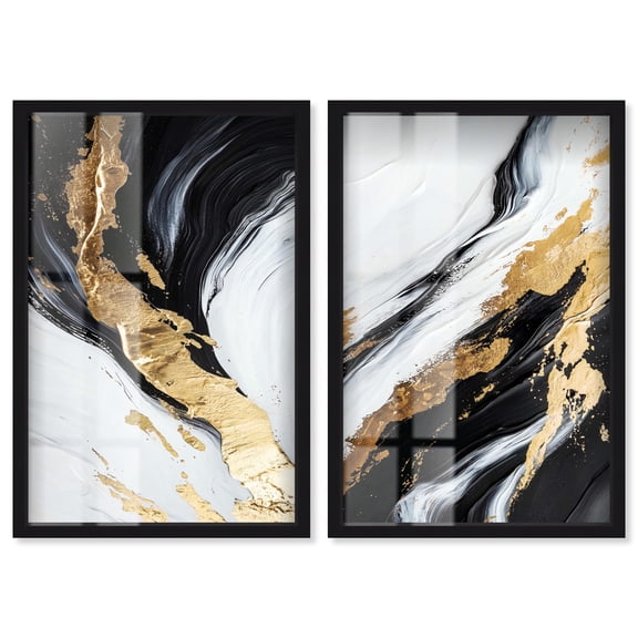 Dynamic Fracture Shadowbox Print Framed Wall Art Set By Art Remedy, Black Frame, 10 x 15