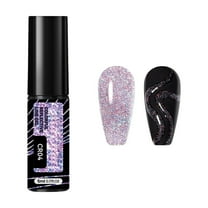 Dynamic Fragmented Diamonds Glitter Gel Nail Polish, Holographic Gel Nail Polish Liner Nail Art Polish, Reflective Glitter Painted Gel Nail Design Polish 5ml, Crystal Cats' Eye Nail Polish Gel