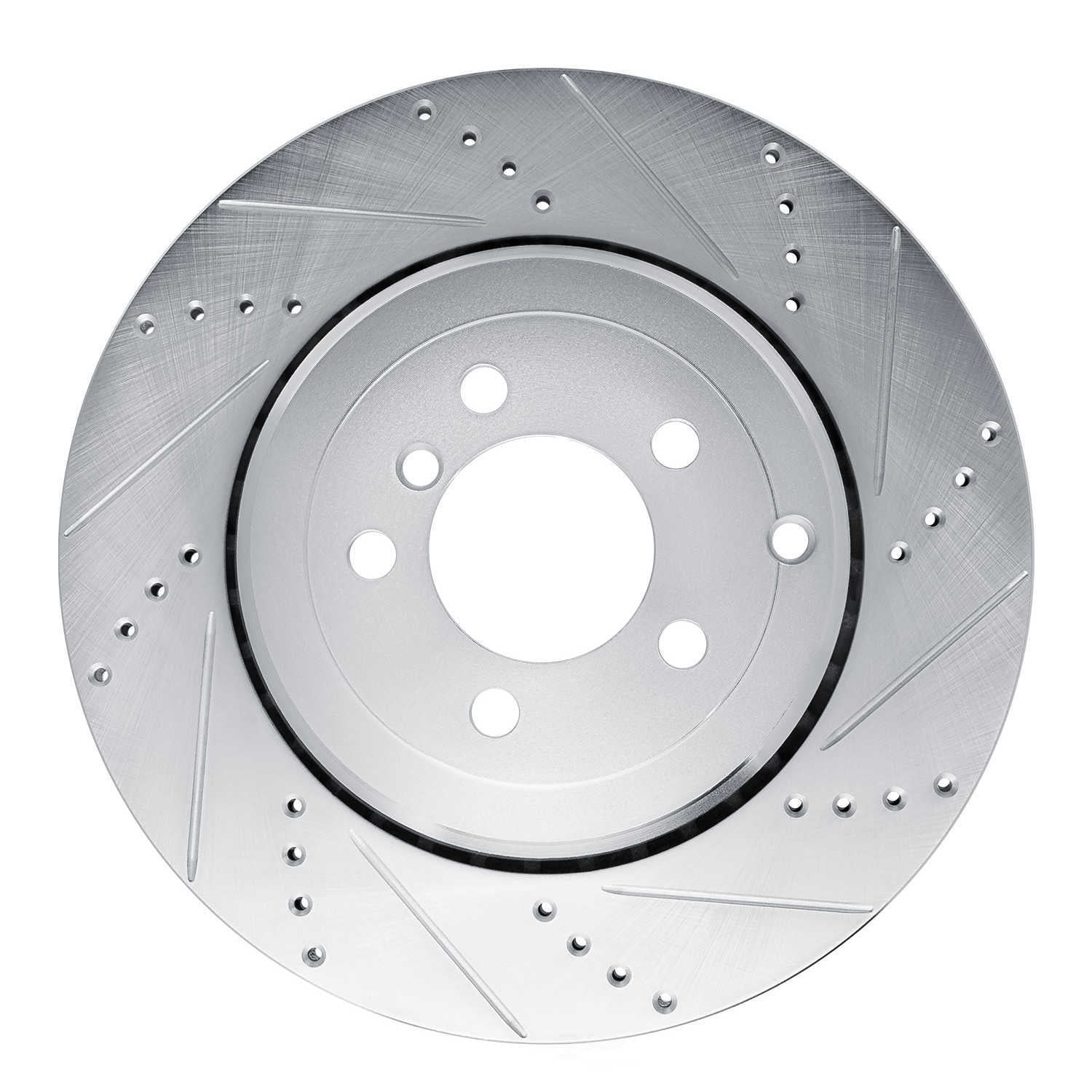 Dynamic Friction Company 631-11018R DFC Brake Rotor - Drilled And Slotted - Silver