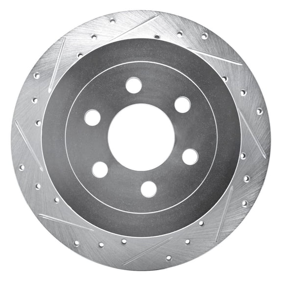 Brake Rotor - Drilled and Slotted - Silver 631-40099L