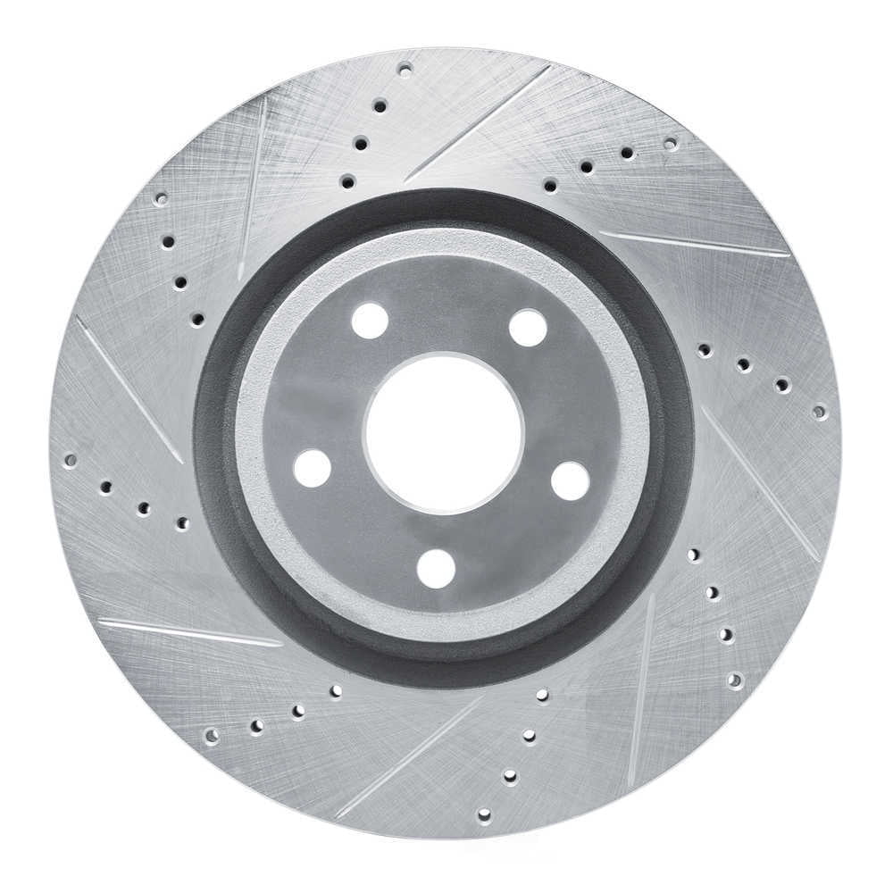 Dynamic Friction Company 631-42009L DFC Brake Rotor - Drilled And Slotted - Silver
