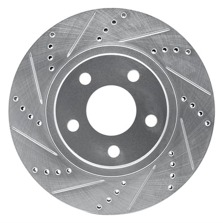 Brake Rotor - Drilled and Slotted - Silver 631-45008L