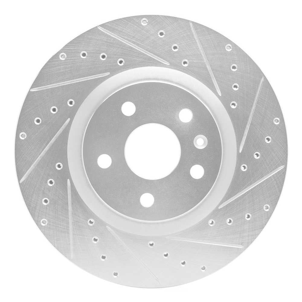 Dynamic Friction Company 631-46027R DFC Brake Rotor - Drilled And Slotted - Silver