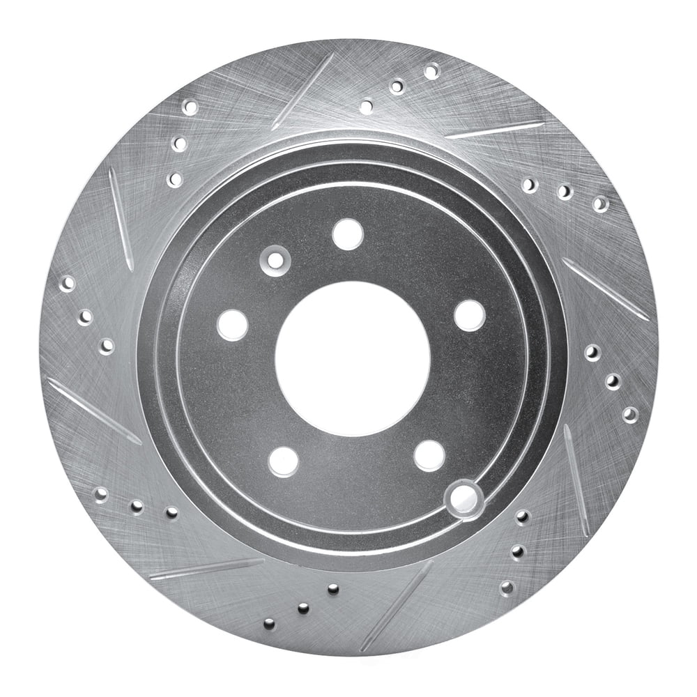 Dynamic Friction Company 631-47071L DFC Brake Rotor - Drilled And Slotted - Silver