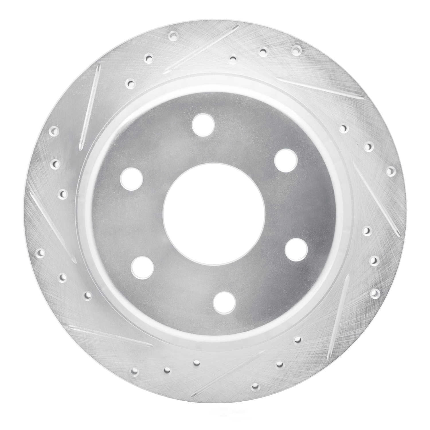 Dynamic Friction Company 631-48037L DFC Brake Rotor - Drilled And Slotted - Silver