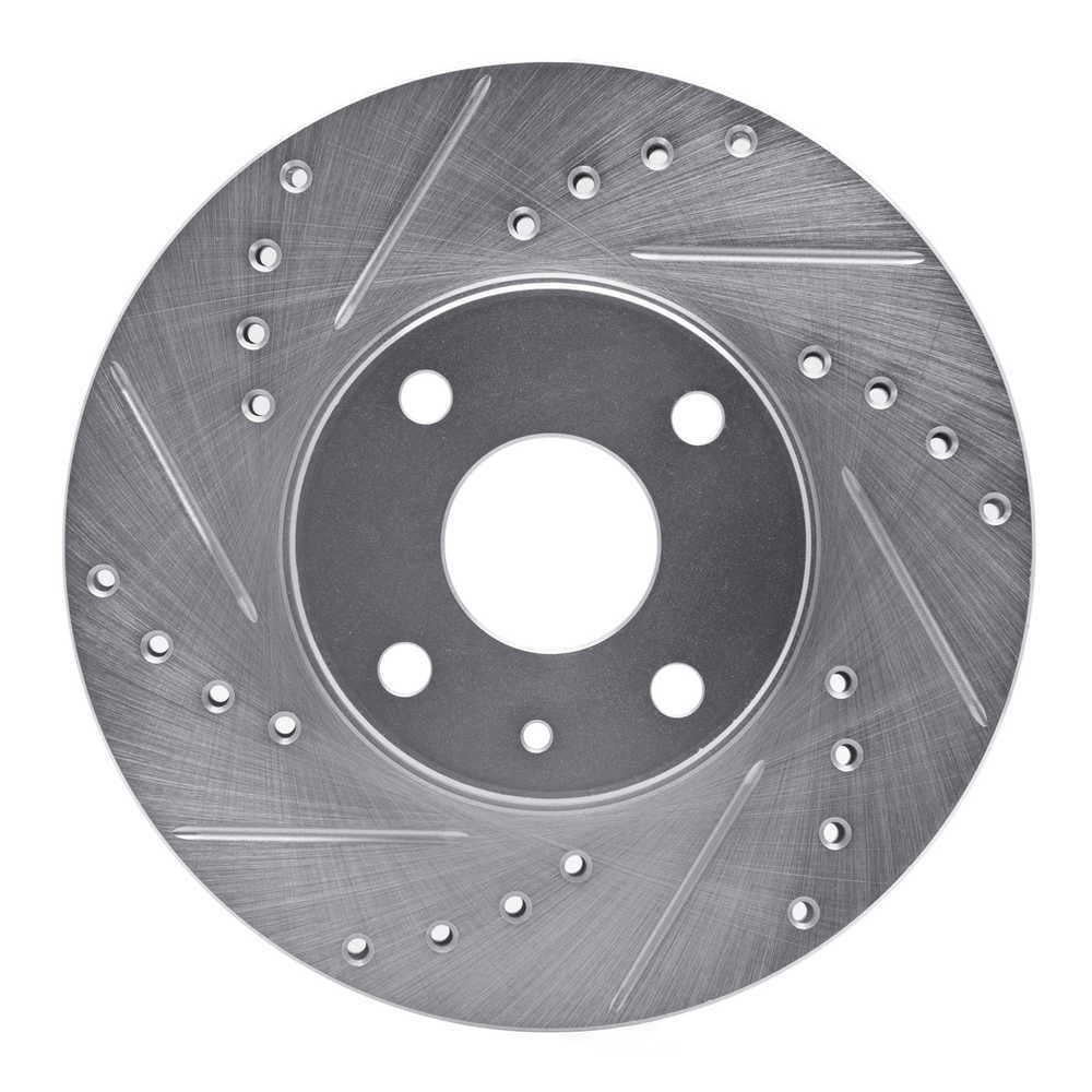 Dynamic Friction Company 631-54002L DFC Brake Rotor - Drilled And Slotted - Silver