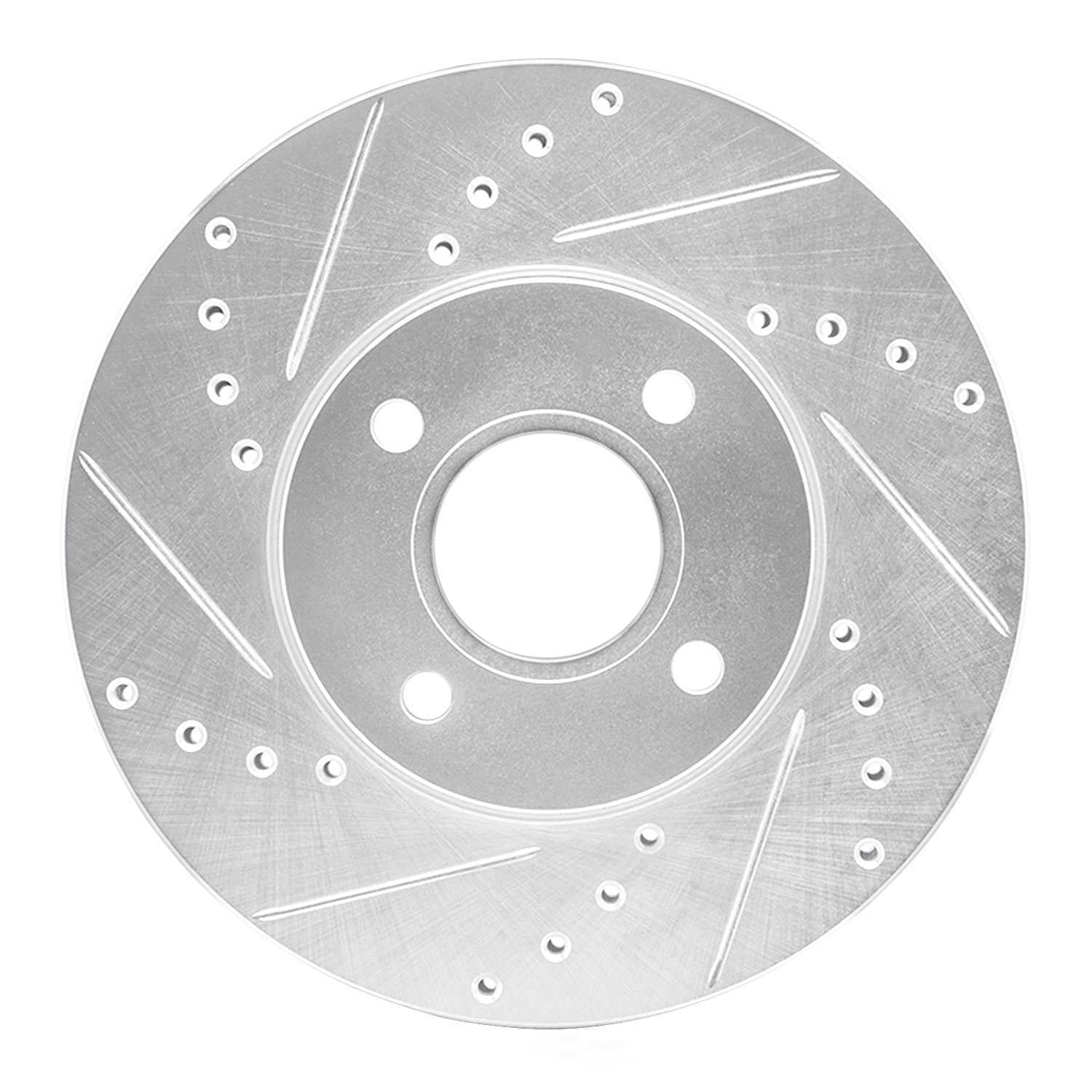Dynamic Friction Company 631-54053L DFC Brake Rotor - Drilled And Slotted - Silver